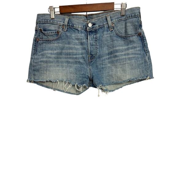Levis 501 Button Fly Cut Off Premium Jean Denim Women’s 32 - Picture 1 of 8